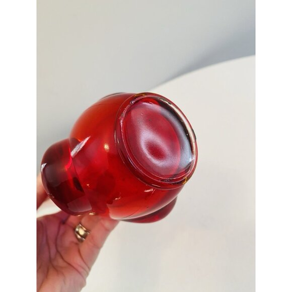 Vintage Viking Epic Drape Amberina Swung Glass Vase 14 3/4" Red Art Glass Vase - Picture 8 of 10